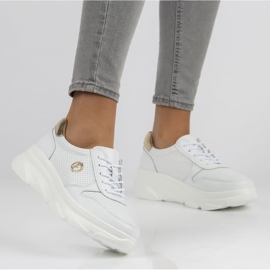 Zapatillas de cuero Filippo DP2138 / 22 Wh blanco 5