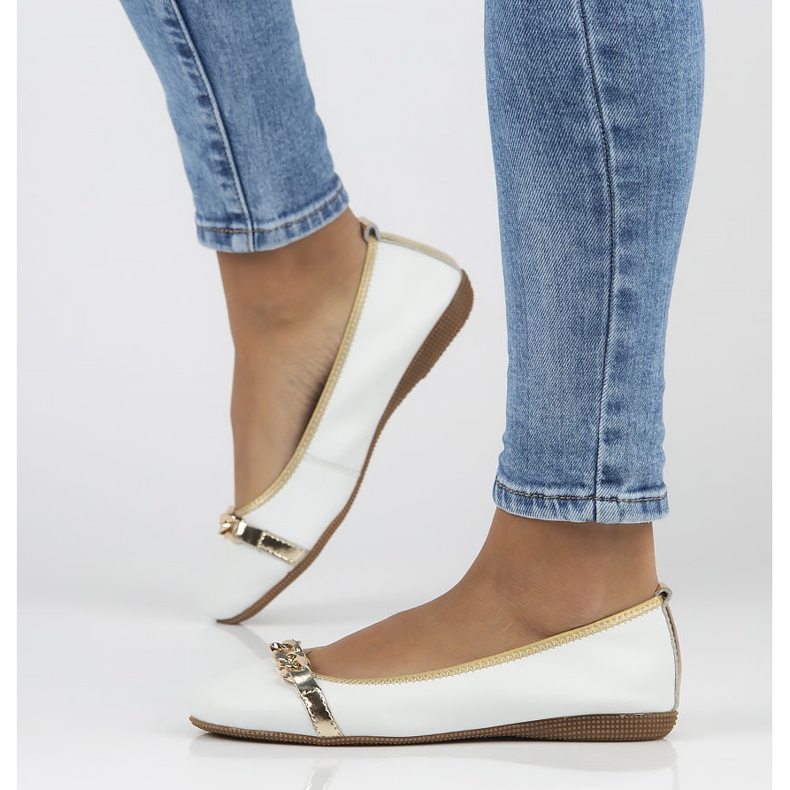 Bailarinas de cuero Filippo DP3709/22 Wh blanco 1