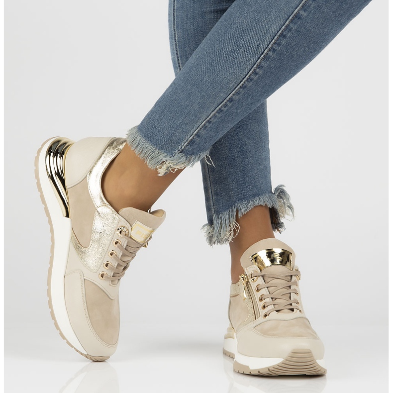 Deportivas de piel Filippo 144 beige 1