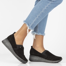 Zapatillas de cuero Filippo DP1500 / 22 Bk negro 1