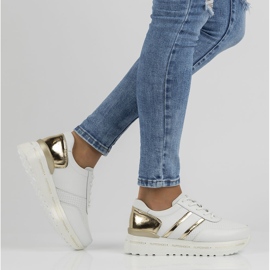 Zapatillas de cuero Filippo DP3689 / 22 Wh blanco dorado 7