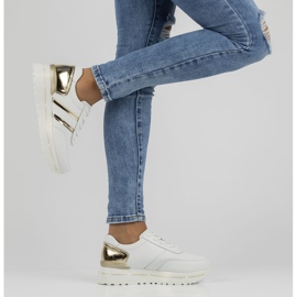 Zapatillas de cuero Filippo DP3689 / 22 Wh blanco dorado 8