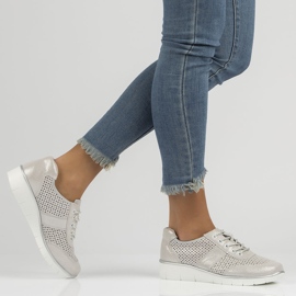 Zapatos de cuero Filippo DP028/22 Si plata gris 6