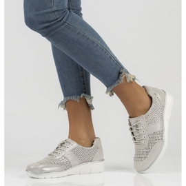 Zapatos de cuero Filippo DP028/22 Si plata gris 7