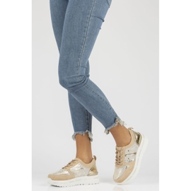 Zapatillas de cuero Filippo DP3691 / 22 Be Go beige dorado 6