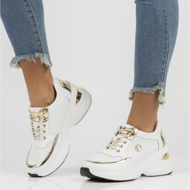 Zapatillas de cuero Filippo DP3655 / 22 Wh blanco dorado 5