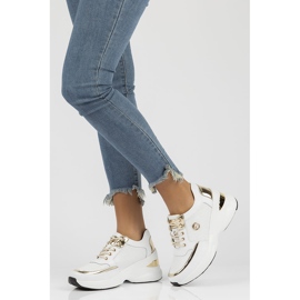 Zapatillas de cuero Filippo DP3655 / 22 Wh blanco dorado 4