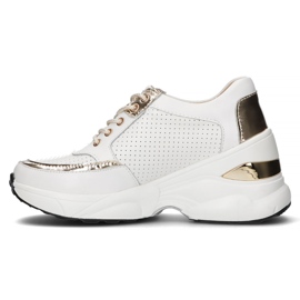Zapatillas de cuero Filippo DP3655 / 22 Wh blanco dorado 1