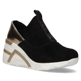 Zapatillas de cuero Filippo DP3652 / 22 Bk negro dorado 2