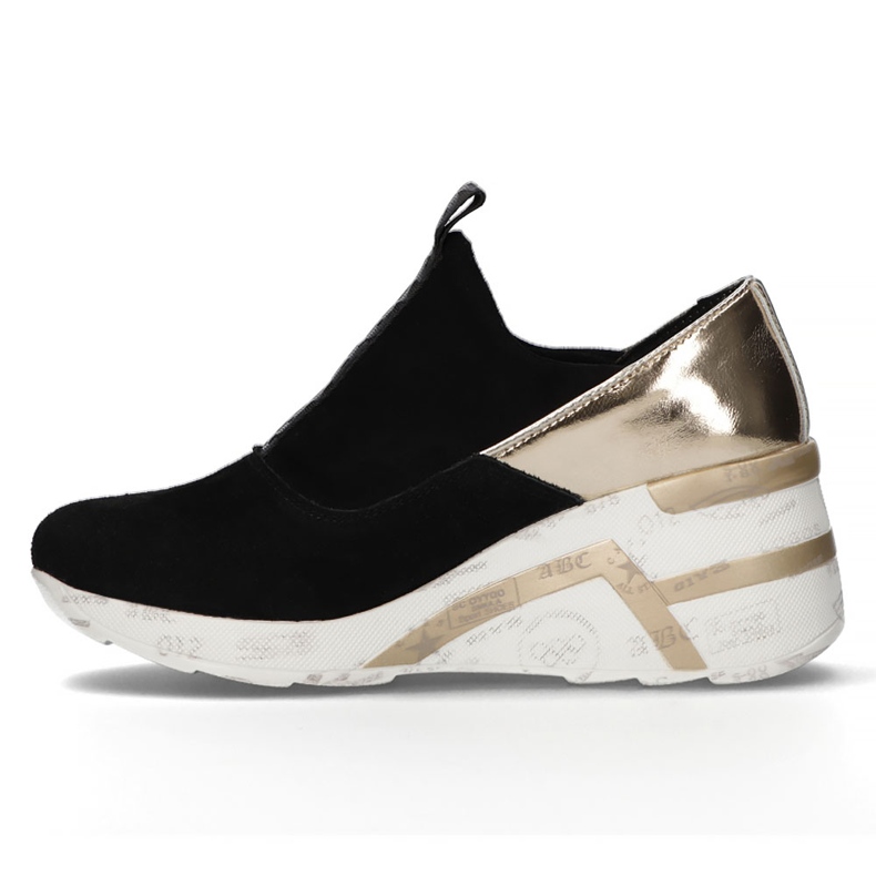 Zapatillas de cuero Filippo DP3652 / 22 Bk negro dorado 1