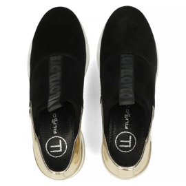Zapatillas de cuero Filippo DP3652 / 22 Bk negro dorado 3