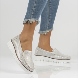 Mocasines de piel Filippo DP3534/22 Si plata 5