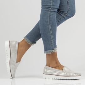 Mocasines de piel Filippo DP3534/22 Si plata 6