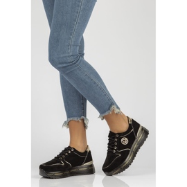 Zapatillas de cuero Filippo DP3558 / 22 Bk negro dorado 6