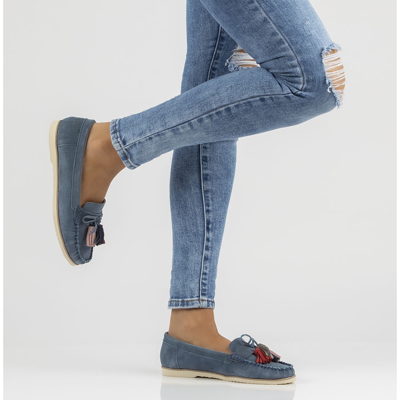 Mocasines de piel Filippo DP3512/22 Nv azul marino 2