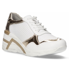 Zapatillas de cuero Filippo DP3693 / 22 Wh blanco dorado 3