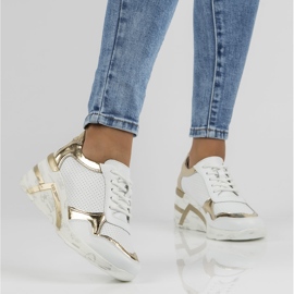 Zapatillas de cuero Filippo DP3693 / 22 Wh blanco dorado 7