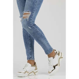 Zapatillas de cuero Filippo DP3693 / 22 Wh blanco dorado 5