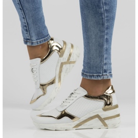Zapatillas de cuero Filippo DP3693 / 22 Wh blanco dorado 6