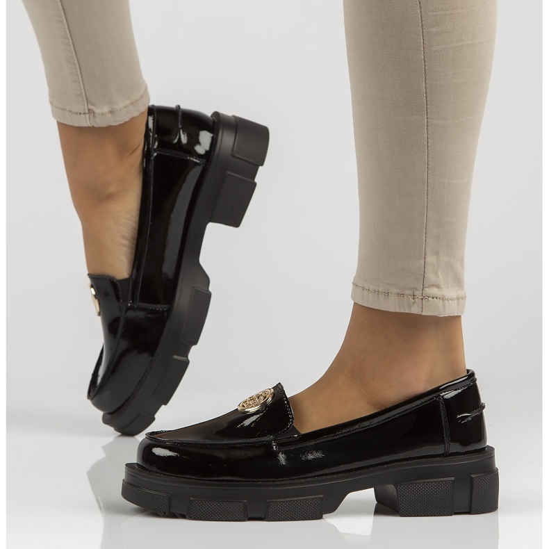 Zapatos de cuero Filippo DP3712/22 Bk negro 1