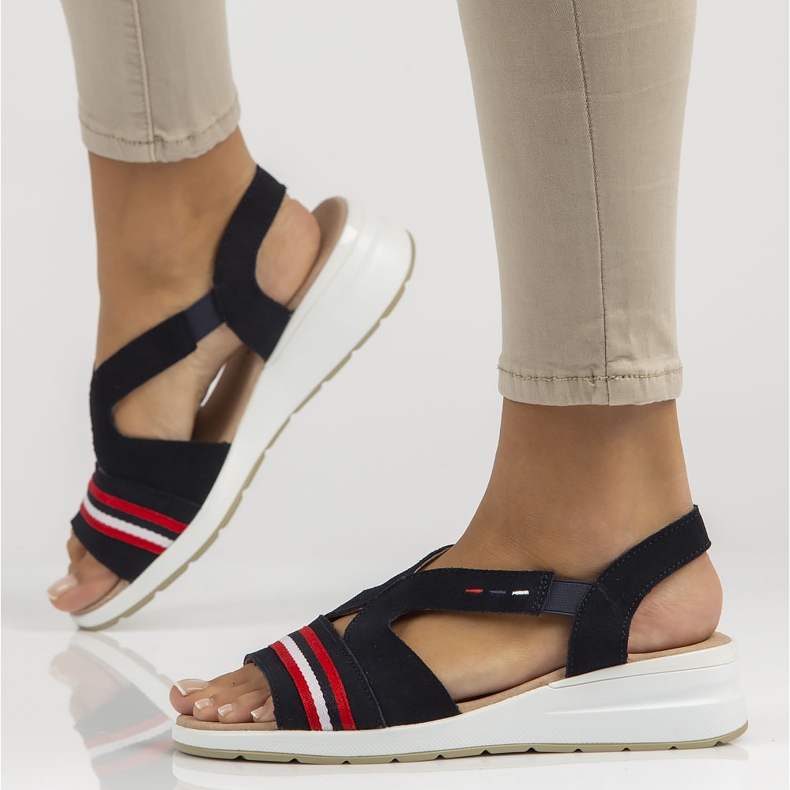 Sandalias de piel Filippo DS3500/22 Nv azul marino 1