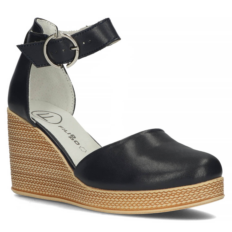 Sandalias de piel Filippo DP3519/22 Nv azul marino 1