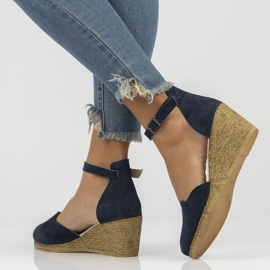Sandalias de piel Filippo DS1394/22 Nv azul marino 1
