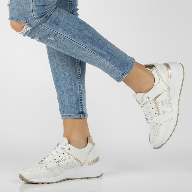 Zapatillas de cuero Filippo DP2003 / 22 Wh blanco 1 Zapatillas de cuero Filippo DP2003 / 22 Wh blanco 1