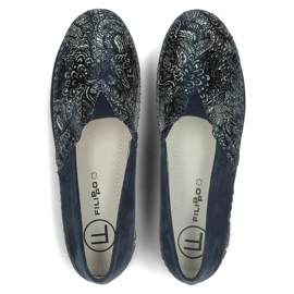 Zapatos de piel Filippo DP2147/22 Nv azul marino 4