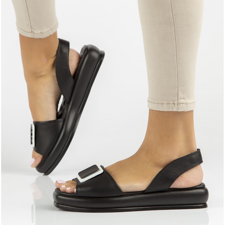 Sandalias de piel Filippo DS3902/22 Bk negro 2