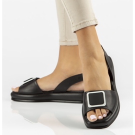 Sandalias de piel Filippo DS3902/22 Bk negro 1