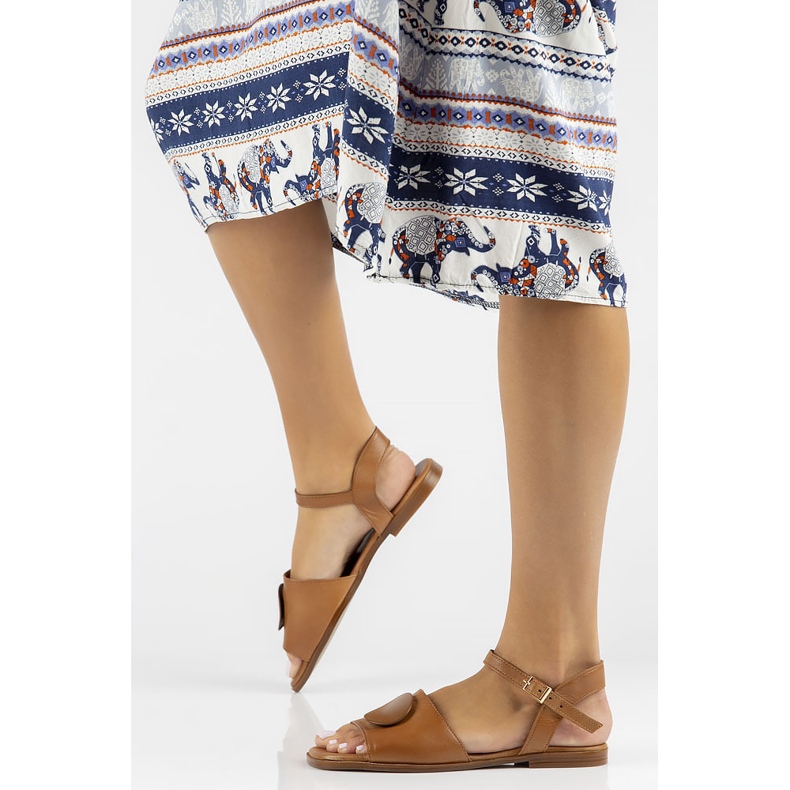 Sandalias de cuero Filippo DS3900 / 22 Br marrón 2