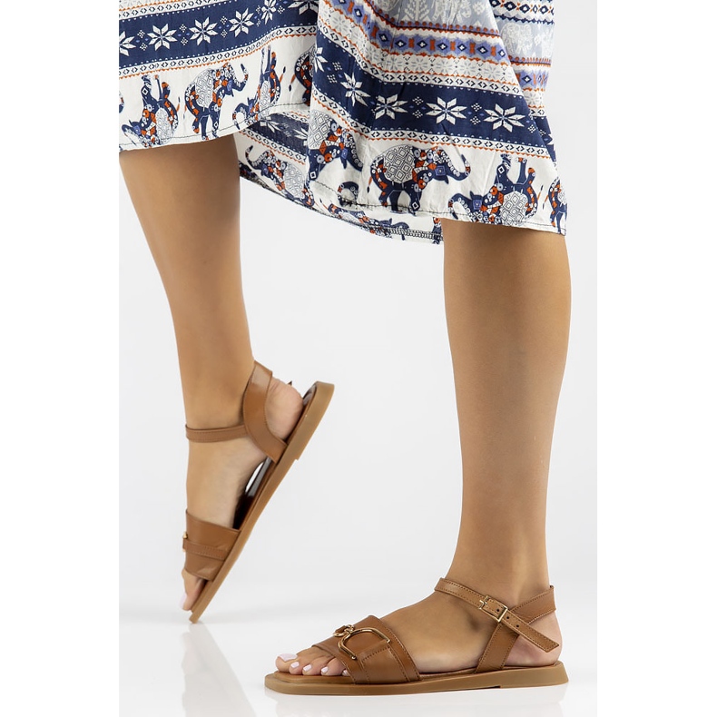 Sandalias de cuero Filippo DS3901 / 22 Br marrón 1