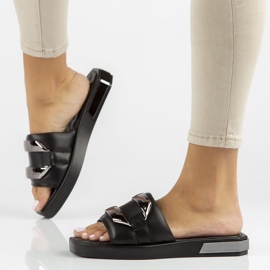 Zapatillas de piel Filippo DK3903/22 Bk negro 1