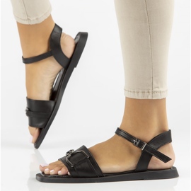 Sandalias de piel Filippo DS3901/22 Bk negro 1