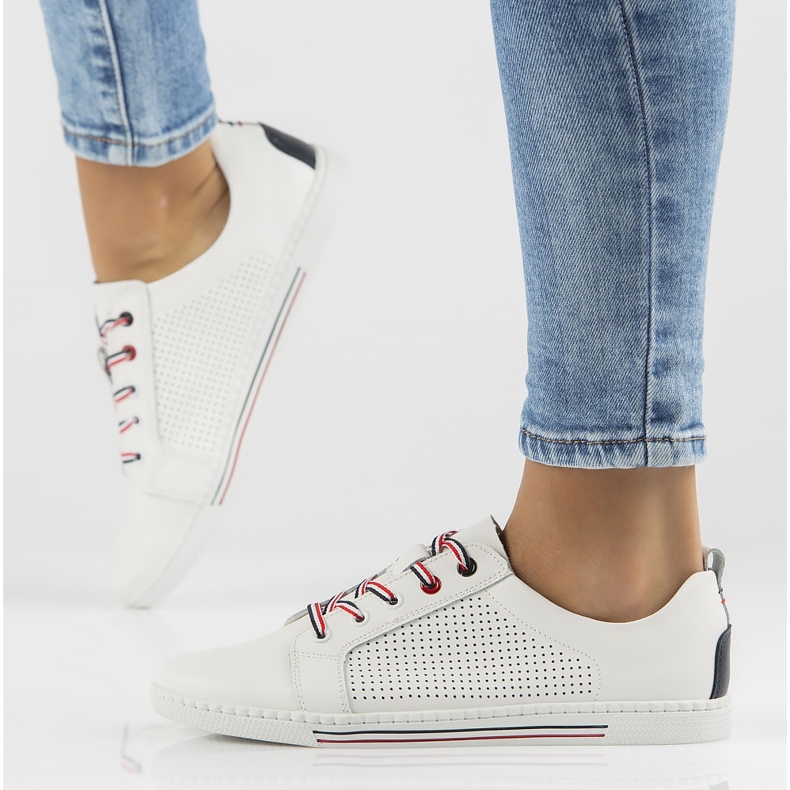 Zapatos de cuero Filippo DP008/22 Wh blanco 2