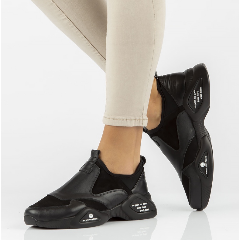 Zapatos de cuero Filippo DP3911/22 Bk negro 2