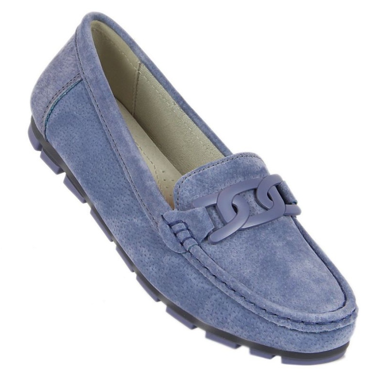 Mocasines mujer piel azul Filippo 1