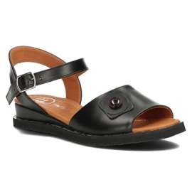 Sandalias de piel Filippo DS3913/22 Bk negro 4