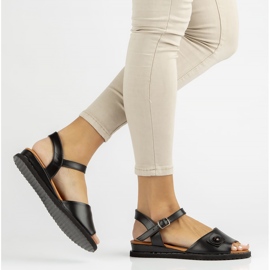 Sandalias de piel Filippo DS3913/22 Bk negro 8