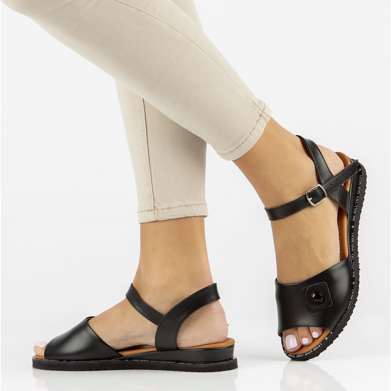 Sandalias de piel Filippo DS3913/22 Bk negro 1