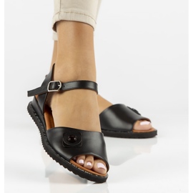 Sandalias de piel Filippo DS3913/22 Bk negro 7