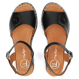 Sandalias de piel Filippo DS3913/22 Bk negro 6
