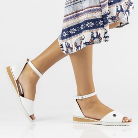 Sandalias de piel Filippo DS3914/22 Wh blanco 5