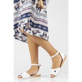 Sandalias de piel Filippo DS3914/22 Wh blanco 4