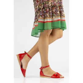 Rojo Filippo DS3914 / 22 Rd sandalias de cuero 6