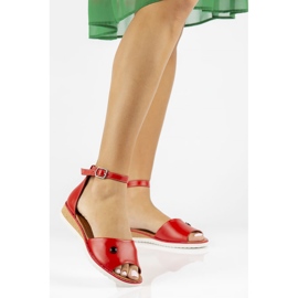 Rojo Filippo DS3914 / 22 Rd sandalias de cuero 5
