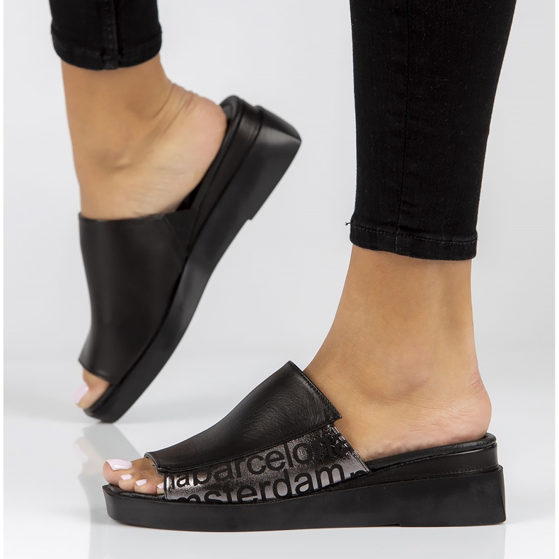 Zapatillas de piel Filippo DK3921/22 Bk negro 2