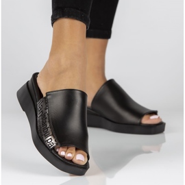 Zapatillas de piel Filippo DK3921/22 Bk negro 7