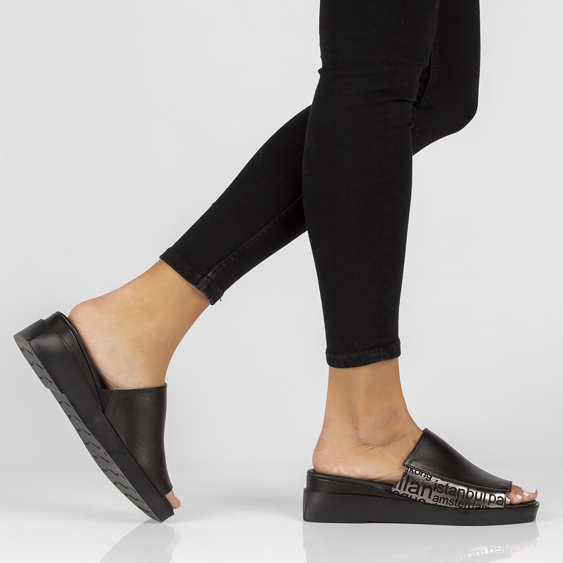 Zapatillas de piel Filippo DK3921/22 Bk negro 1